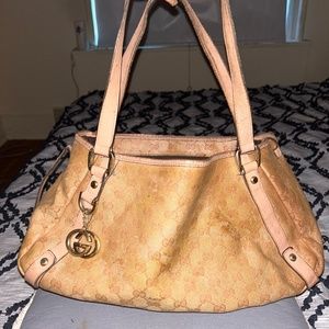 Gucci Light Pink Leather Hang Bag ( 10 Year + Old VINTAGE )